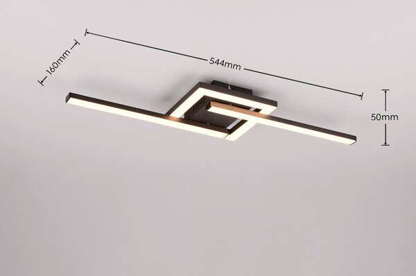 Czarna lampa sufitowa LED 16x54 cm Viale – Reality