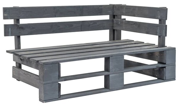 Ogrodowa ławka narożna z palet, drewno, szara