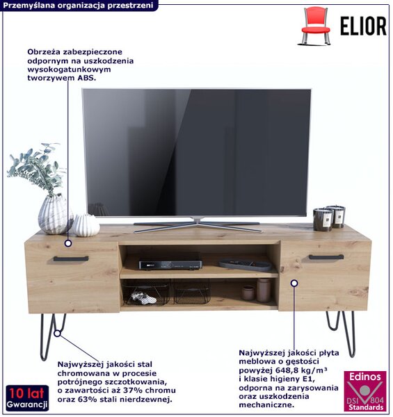 Loftowa szafka RTV w kolorze dąb N6-A61