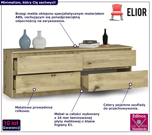 Minimalistyczna komoda do salonu dąb artisan H1-F49