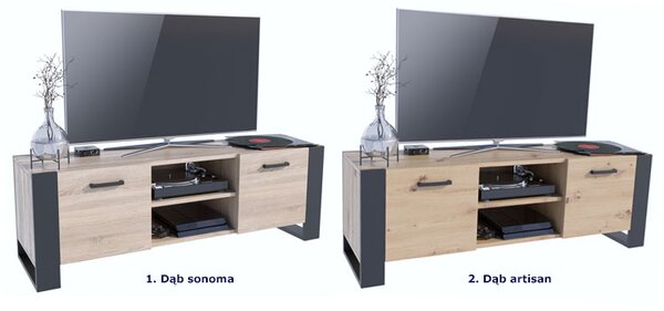 Nowoczesna szafka RTV dąb artisan 150 cm K5-L72