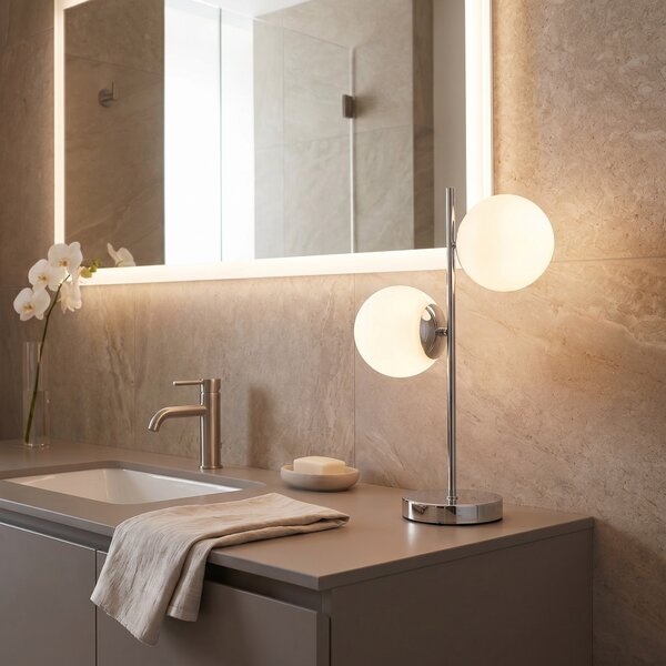NOWOCZESNA LAMPA BIURKOWA CHROMOWANA TESO W2