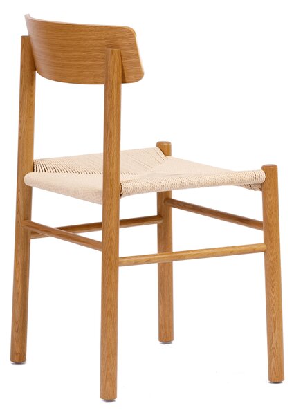 LIAM Sznurek Kraft/stelaż Dąb Naturalny - KRZESŁO DREWNIANE PLECIONE DO SALONU JADALNI KUCHNI MODERN CLASSIC BOHO