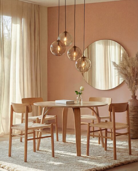 BOLZANO 1200 Dąb Naturalny - STÓŁ OKRĄGŁY DREWNIANY DO KUCHNI JADALNI SALONU MODERN CLASSIC