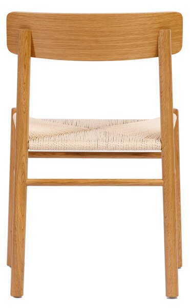 LIAM Sznurek Kraft/stelaż Dąb Naturalny - KRZESŁO DREWNIANE PLECIONE DO SALONU JADALNI KUCHNI MODERN CLASSIC BOHO