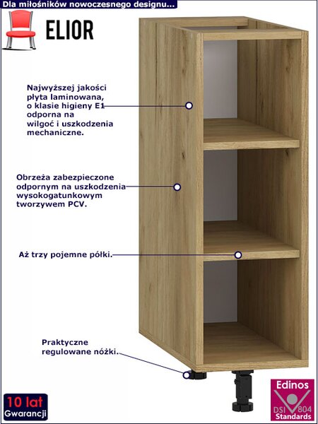 Dolna otwarta szafka kuchenna dąb craft E5-H53