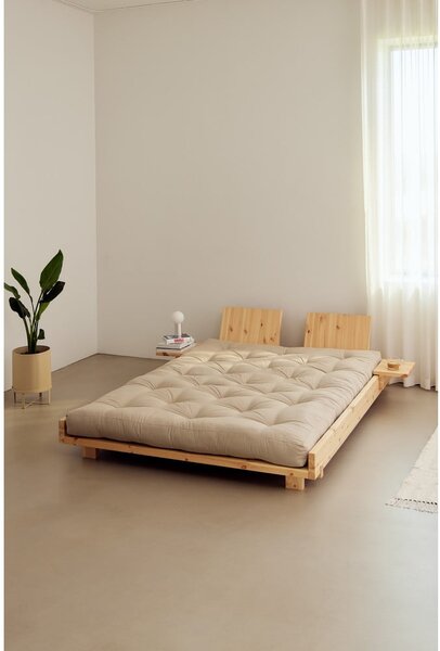 Łóżko dwuosobowe z litego drewna sosnowego ze stelażem 180x200 cm Social Bed – Karup Design