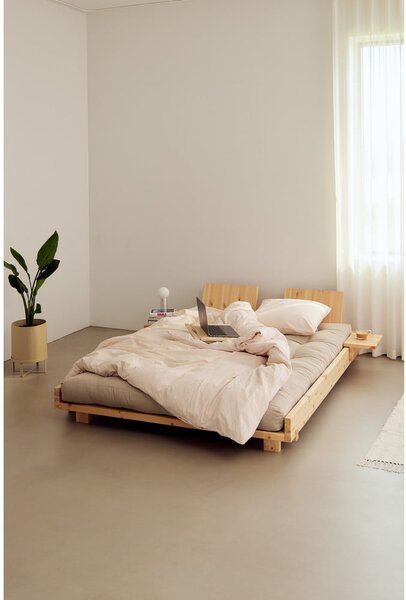 Łóżko dwuosobowe z litego drewna sosnowego ze stelażem 180x200 cm Social Bed – Karup Design