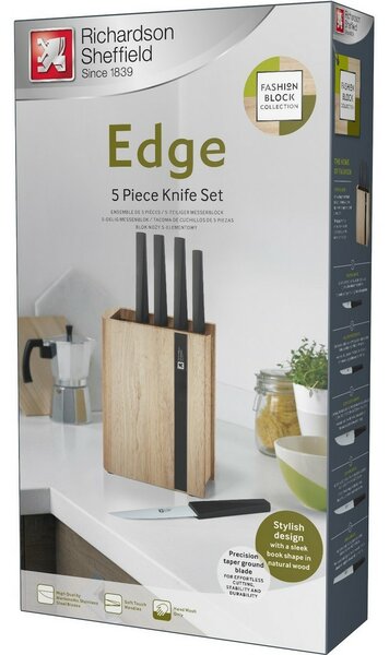 Amefa 5-częściowy zestaw noży kuchennych w bloku EDGE