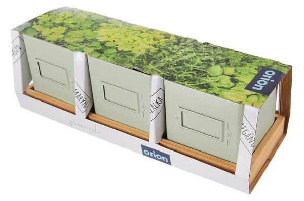 Metalowe doniczki na zioła zestaw 3 szt. Greenish – Orion