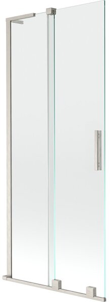 Mexen Velar L parawan nawannowy 2-skrzydłowy rozsuwany 85 x 150 cm, transparent, nikiel szczotkowany - 896-085-003-01-97