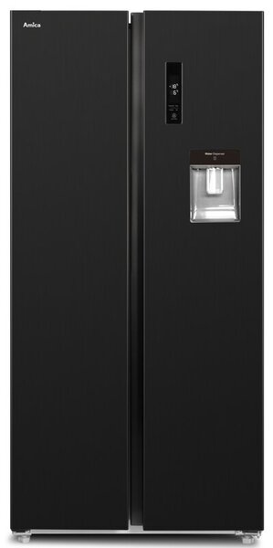 Lodówka AMICA FY5079.3GDFBI Side by Side No frost 176.3 cm Czarny Inox Podajnik wody