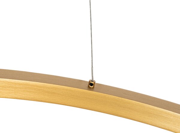 Złota lampa wisząca 80cm z wbudowanym LEDem 3-stopniowym ściemniaczem - Girello
