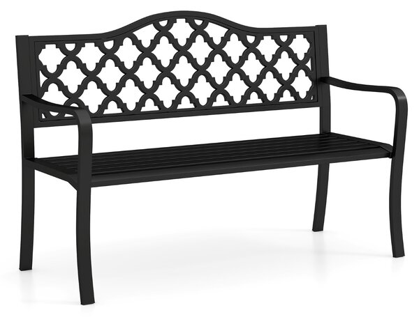 Metalowa ławka ogrodowa 128 x 54 x 89 cm