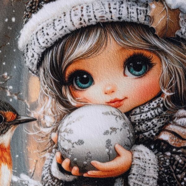 Zestaw 3 poszewek na poduszki WINTER GIRLS 45 x 45 cm