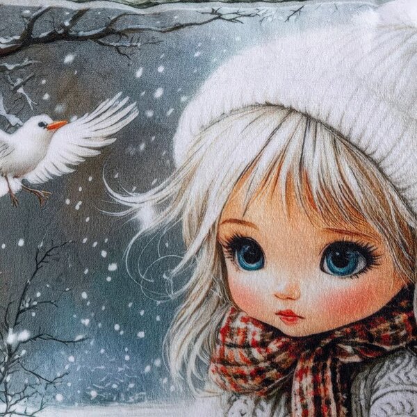 Zestaw 3 poszewek na poduszki WINTER GIRLS 45 x 45 cm