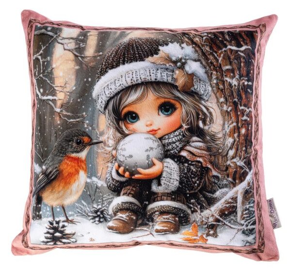Zestaw 3 poszewek na poduszki WINTER GIRLS 45 x 45 cm