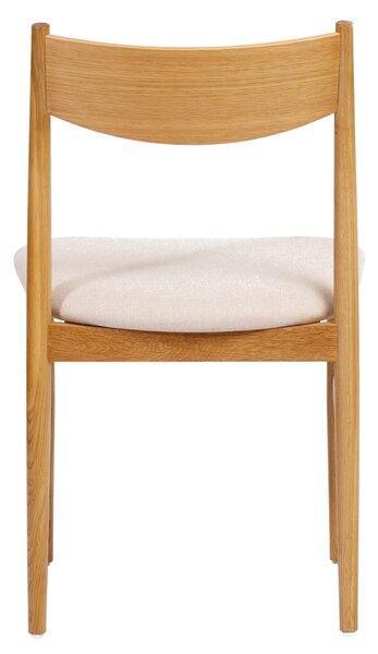 CAMELIA Jasny Beż/stelaż Dąb Naturalny - KRZESŁO DREWNIANE TAPICEROWANE DO SALONU JADALNI KUCHNI MODERN CLASSIC