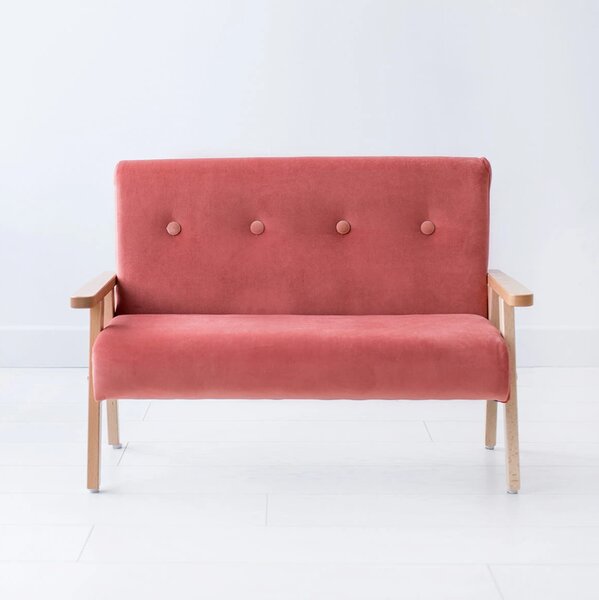 Sofa dla dzieci welwet koralowy MODELINA