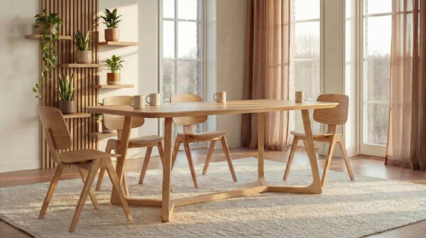 AURA Dąb Naturalny - KRZESŁO DREWNIANE DO SALONU JADALNI KUCHNI MODERN NORDIC