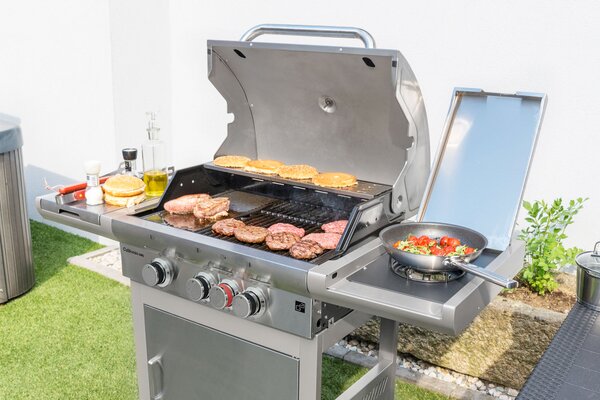 Grill gazowy CALIFORNIA BBQ, 4 palniki, z reduktorem, srebrny Penta CZ