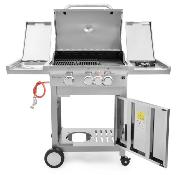 Grill gazowy CALIFORNIA BBQ, 4 palniki, z reduktorem, srebrny Penta CZ