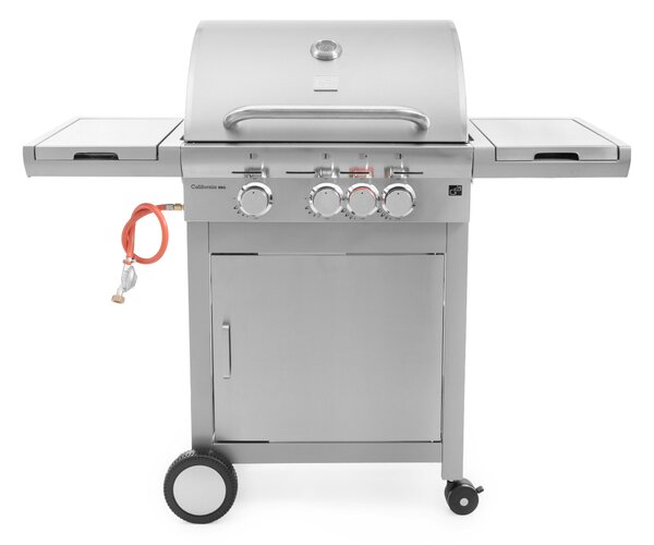 Grill gazowy CALIFORNIA BBQ, 4 palniki, z reduktorem, srebrny Penta CZ