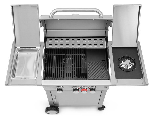 Grill gazowy CALIFORNIA BBQ, 4 palniki, z reduktorem, srebrny Penta CZ