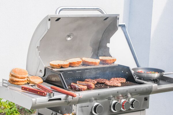 Grill gazowy CALIFORNIA BBQ, 4 palniki, z reduktorem, srebrny Penta CZ