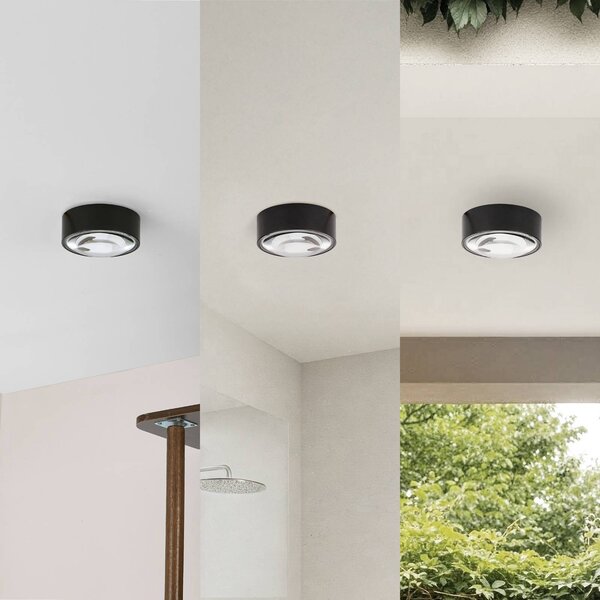 Lampa sufitowa Siaka Lindby, czarny, łazienka, aluminium, nowoczesny