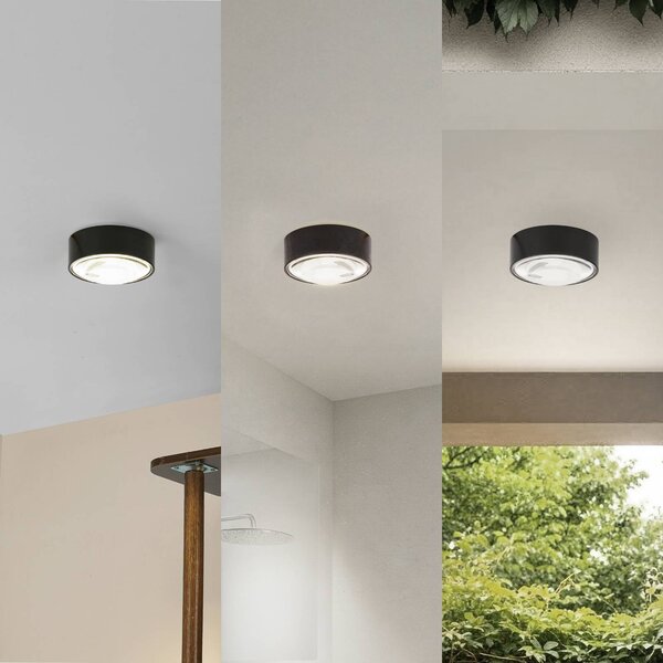 Lampa sufitowa Siaka Lindby, czarny, łazienka, aluminium, nowoczesny