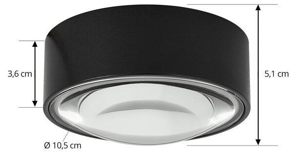 Lampa sufitowa Siaka Lindby, czarny, łazienka, aluminium, nowoczesny