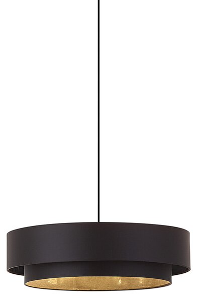 Nowoczesna lampa wisząca czarna 50 cm 3-źródła światła - Drum Duo