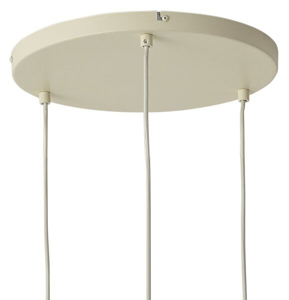 Nowoczesna lampa wisząca beżowa z liną 3-punktowa - Kora