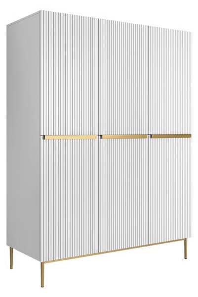 Szafa Nicole 150 cm z półkami - biały mat / złote nóżki