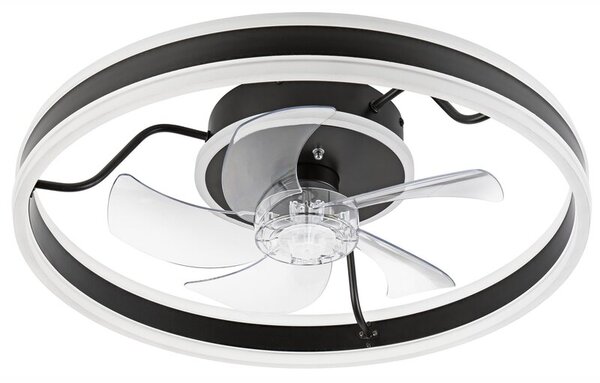 Plafon sufitowy LED LAMKUR LM-FL-2.228 z wiatrakiem Biało-czarny