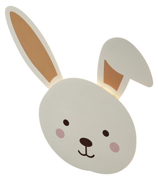 Dziecięca lampa ścienna beżowa ze szczegółami z LED z 3-stopniowym ściemnianiem - Benny the Bunny