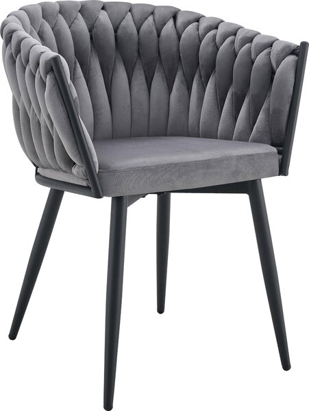 Nowoczesne stylowe krzesło jadalnia salon welur glamour KT220 Szare
