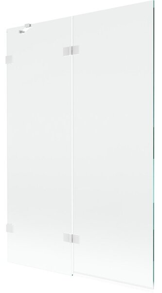 Mexen Lunar parawan nawannowy 2-skrzydłowy lewy 120 x 150 cm, transparent, biały - 897-120-100-20-00-L