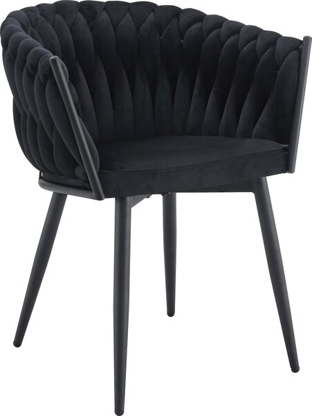 Nowoczesne stylowe krzesło jadalnia salon welur glamour KT220 Czarne
