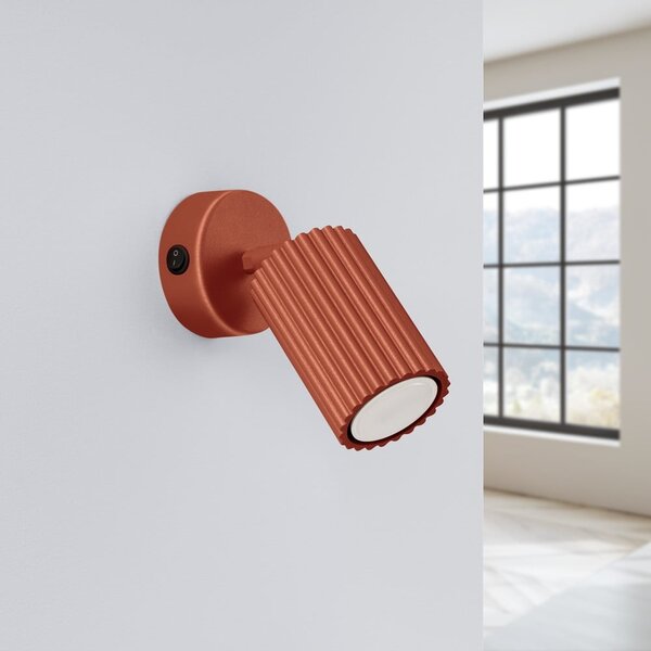 Ceglasta lampa punktowa 8x16 cm Gleam – Sollux