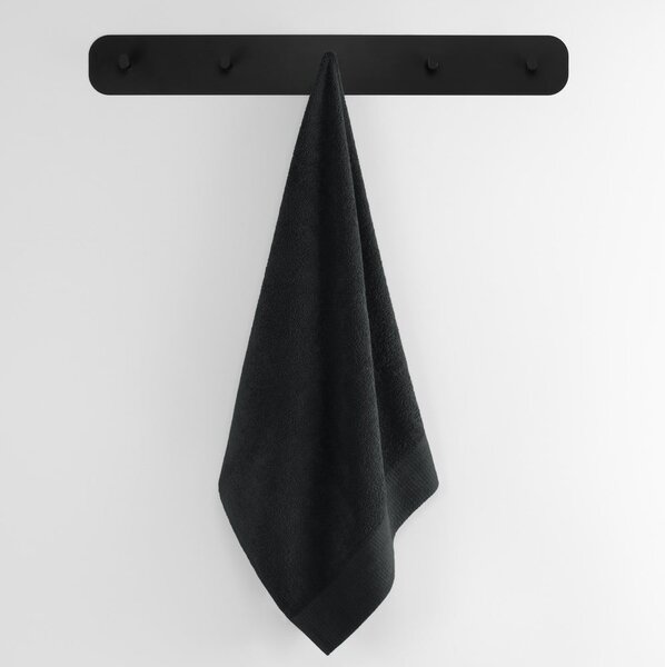 Czarny bawełniany ręcznik frotte 30x50 cm Amari – Restilo