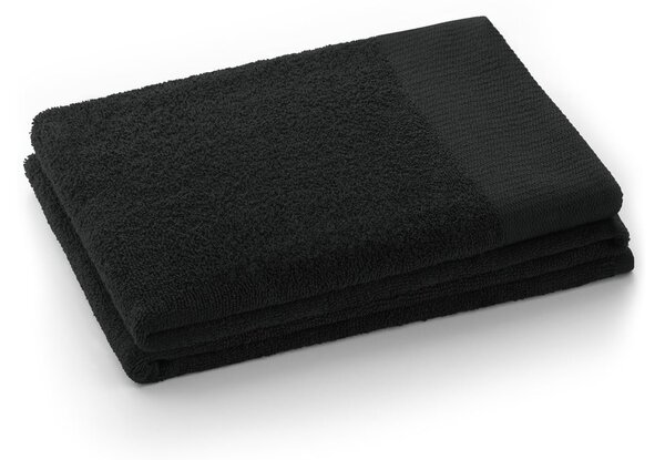 Czarny bawełniany ręcznik frotte 30x50 cm Amari – Restilo