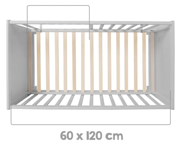 Szare/szarobrązowe łóżeczko 60x120 cm Hamburg – Roba