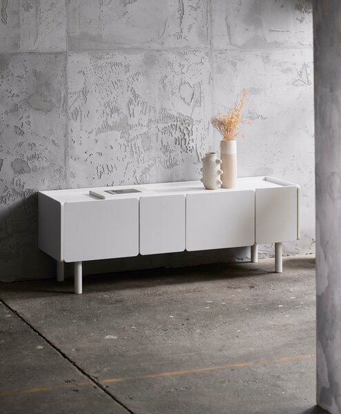 Biała szafka pod TV 160x55x45 cm Bera – Unique Furniture