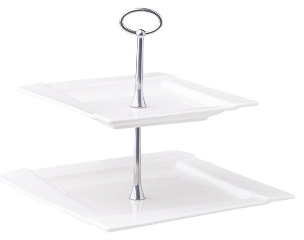 Patera AMBITION Kubiko 61174 2 poziomy Biało-srebrny