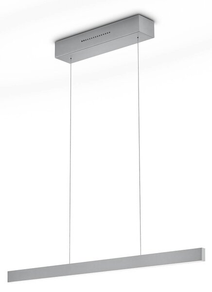 Knapstein Lampa wisząca LINDA, możliwość ściemniania, aluminiowy / szary / cynkowy, salon / jadalnia, metal, nowoczesny