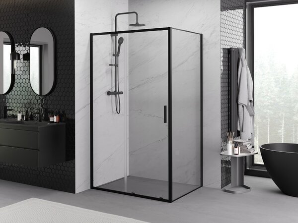 Mexen Exo-S kabina prysznicowa rozsuwana 120 x 90 cm, transparent, czarna - 8151-120-090-70-00