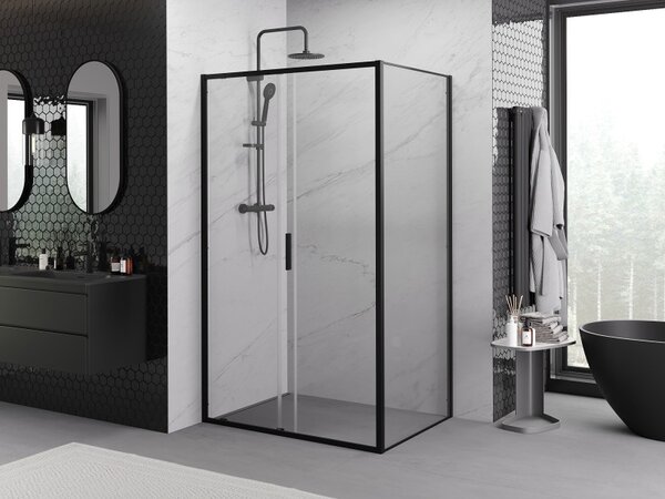 Mexen Exo-S kabina prysznicowa rozsuwana 120 x 90 cm, transparent, czarna - 8151-120-090-70-00