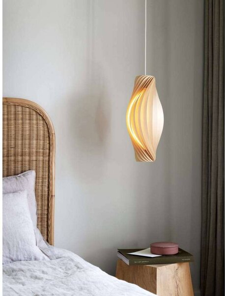 Tom Rossau Lampa wisząca No.111, możliwość ściemniania, jasne drewno, salon / jadalnia, drewno, skandynawski